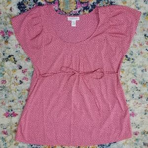 Motherhood Maternity Pink Poke-a-dot Shirt